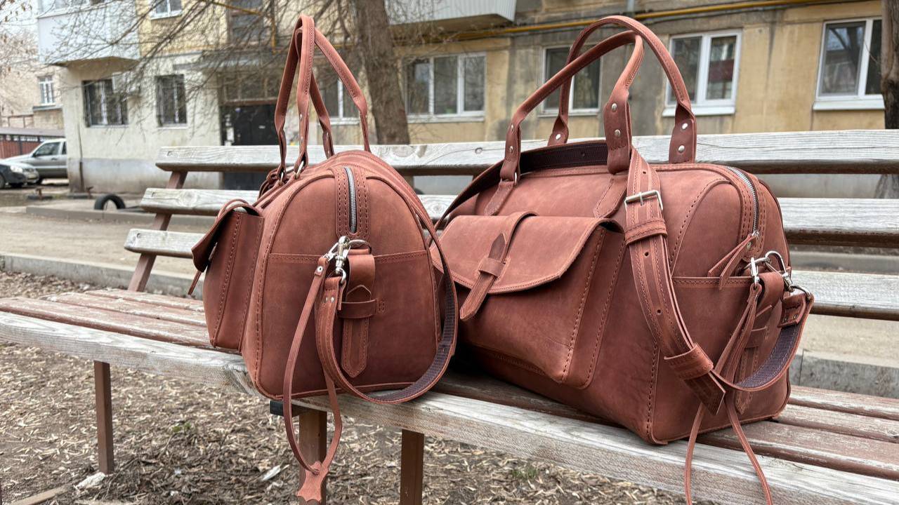 Обзор на сумку-баул из натуральной кожи ручной работы