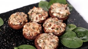 Фаршированные брынзой шампиньоны