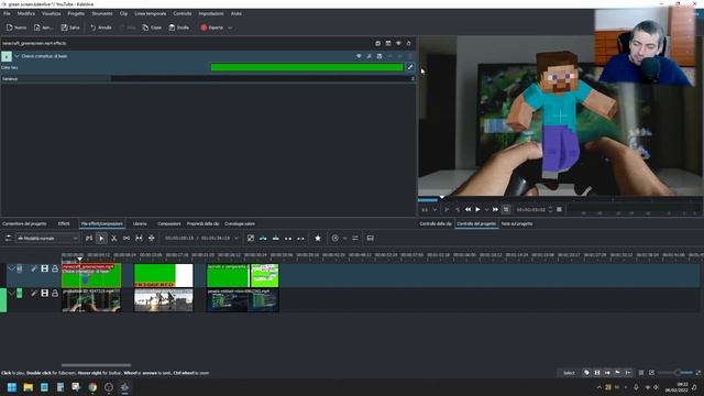 Come usare il filtro chromakey su Kdenlive 21.12.1