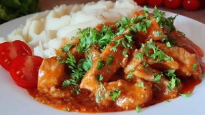 МЯСО с подливой БЕЗ Томатной Пасты. Как приготовить Гуляш из свинины с подливкой без томатной пасты