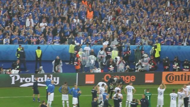 Euro 2016. France - Iceland 5-2. Fantastic Iceland's slow hand clap after game смотреть онлайн