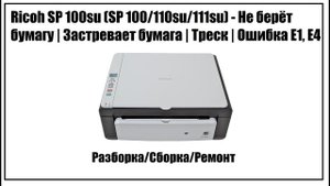 Ricoh SP 100su (100/110su/111su) – Не берёт бумагу | Застревает бумага | Треск | Ошибка E1, E4