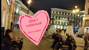 🧙 Дед с 🐩 собачкой поëт у арки Санкт Петербурга piter.su