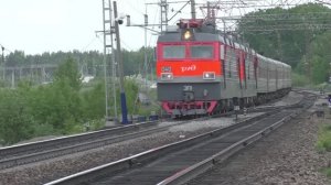 Два электровоза ЭП1 с пассажирским поездом РЖД на Транссибе | Железная дорога в Сибири