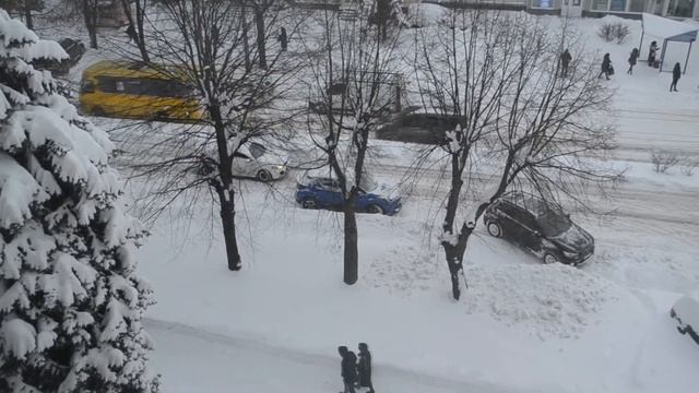 Футаж  Метель в городе