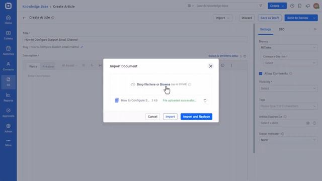 How to Import and Convert Documents into BoldDesk Knowledge Base Articles