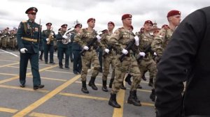 Росгвардия на генеральной репетиции парада Победы-2024. Приветствие  и прохождение с песней. 5 мая.