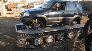 Нива вездеход. Регулировка системы поворота на гусеницах.