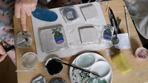 Перенос изображения с бумаги  на глину для декора керамики . Способ 1. Image transfer on the clay.