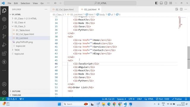 HTML5|CLASS-5|TABLE|LIST|BUTTONS|MARQUEE TAG|AUDIO and VIDEO|FAV ICON|2023| HTML in TELUGU