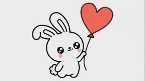 КАК ЛЕГКО НАРИСОВАТЬ прикольного КРОЛИКА с сердцем