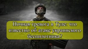 Беспилотник ВСУ сбит над Тульской областью: сообщение губернатора Миляева.