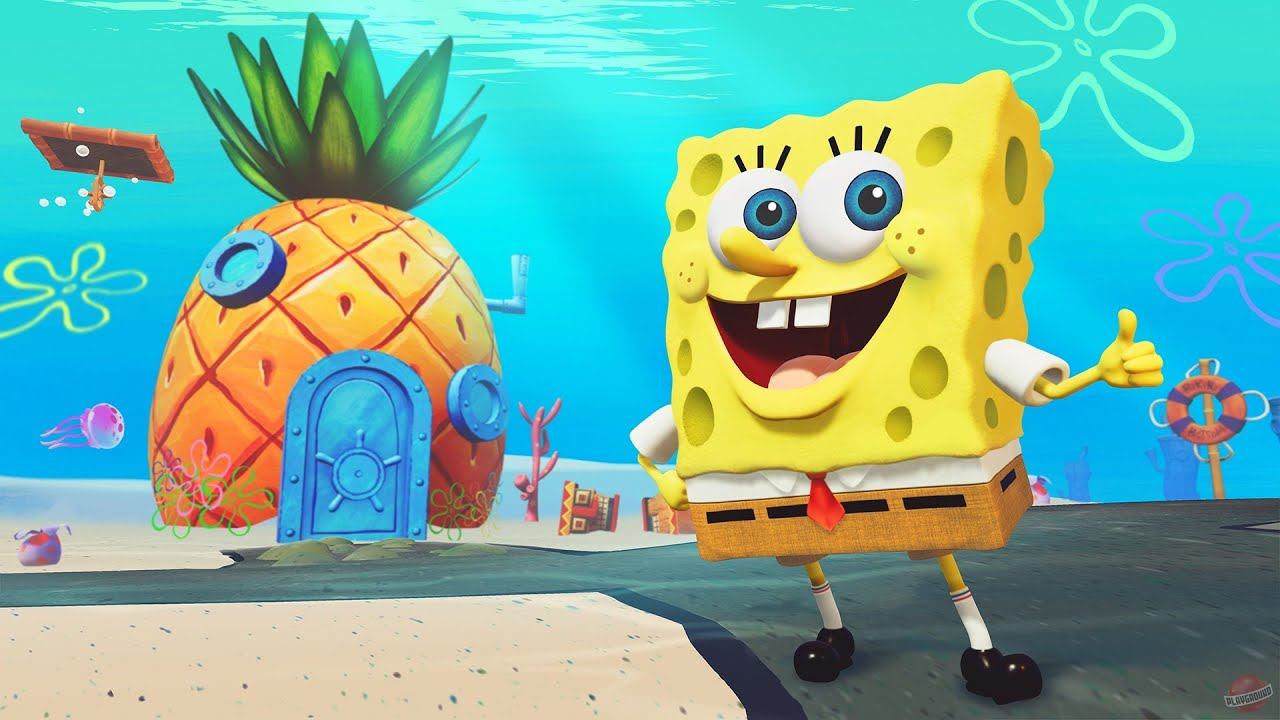 SpongeBob SquarePants Прохождение 7 помогаем сквидварду  и катаемся на языке как на сноуборде