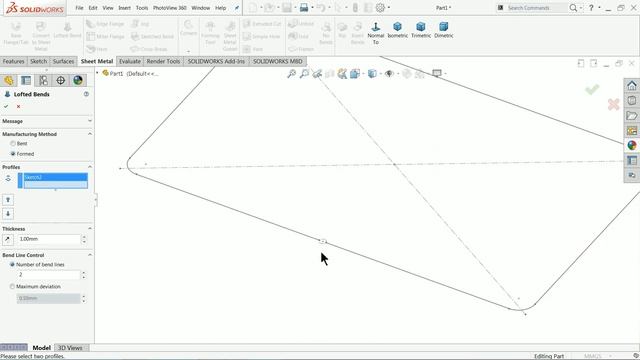 Hopper in Flat form using Solidworks sheet metal