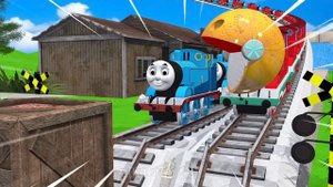 【踏切アニメ】あぶない電車 TRAIN THOMAS 🚦 Fumikiri 3D Railroad Crossing Animation #train