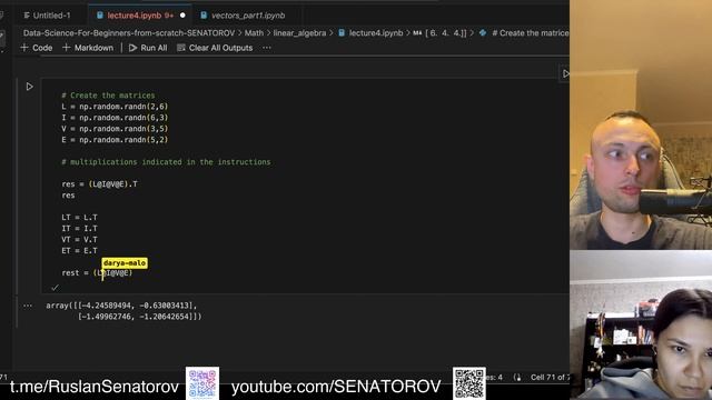 Математика машинного обучения/Анализ данных/Теория вероятностей/Статистика/Линейная алгебра/Матан смотреть онлайн