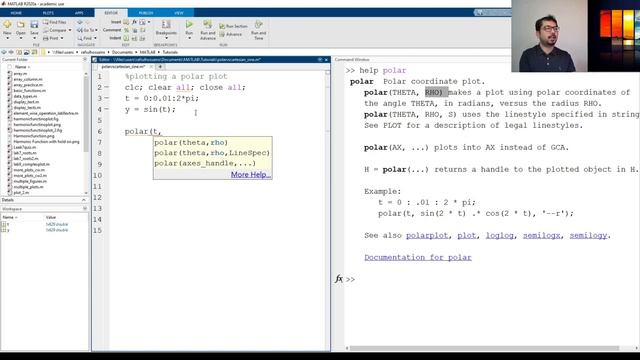 How to Generate a Polar Coordinate Plot in MATLAB