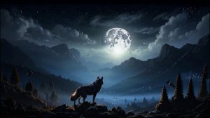 ночь в горах: вой волков 1 час