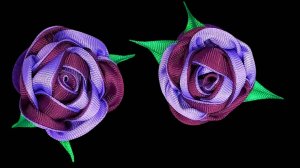 Оригинальная двухцветная роза канзаши из репсовых лент – пошаговый МК