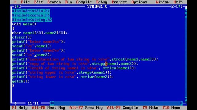 string functions in c