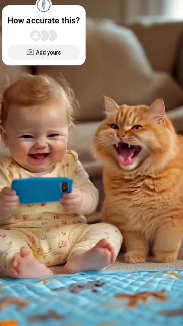Cute baby fart  cat smile ai baby cat cute tiktok cartoon meme fart