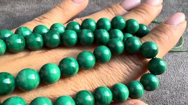 Малахит нить 40 см бусины 8мм МАЛ001 смотреть онлайн
