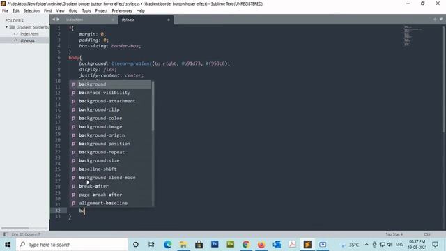 Gradient border button hover effect using html and css.