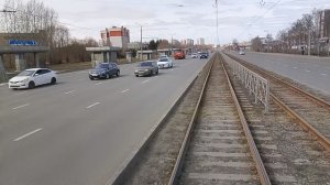 Поездка на 4 трамвае (Станция метро Горки - Улица Юлиуса Фучика)