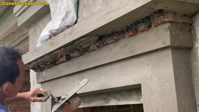 How To Build Beautiful Window Top Decoration From Brick And Cement In The Most Professional Style смотреть онлайн