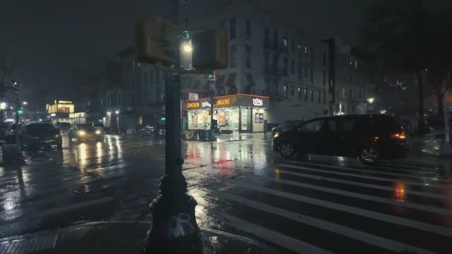 🌧️🌙Полуночная прогулка под дождем в сансет-парке, Бруклин. Пешеходная экскурсия по Нью-Йорку.
