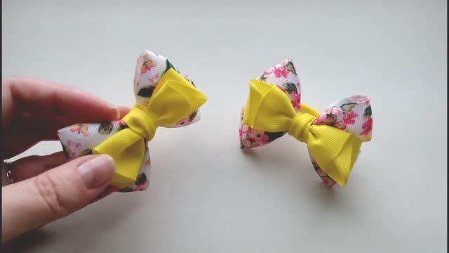 Бантики из репсовых лент #Канзаши