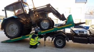 Погрузка трактора МТЗ 82 на эвакуатор