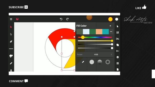 How I Designed the Google Chrome Logo in Mobile : 5 Minutes Tutorial