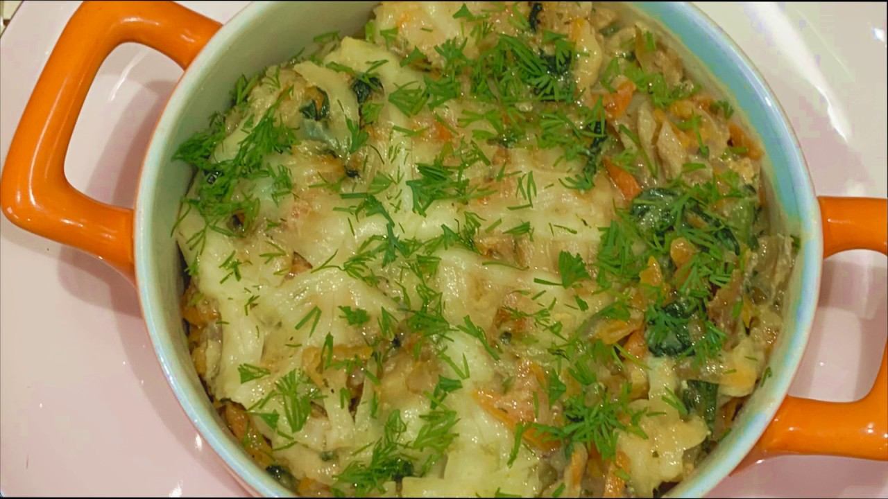 Минтай под овощным маринадом в кремовом соусе смотреть онлайн