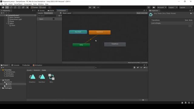 How can you open and close a door in unity?