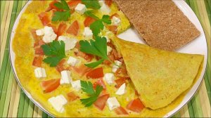 ПП блинчик с кабачком, томатами и брынзой