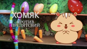 Хомяк преодаливает препятствия.