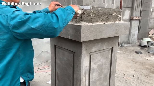 Traditional Knowledge Craftsmanship Beautifully Finished Pillar Base From Bricks And Cement смотреть онлайн