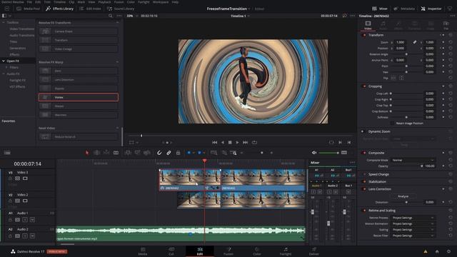 Freeze Frame Transition In DaVinci Resolve 17 смотреть онлайн