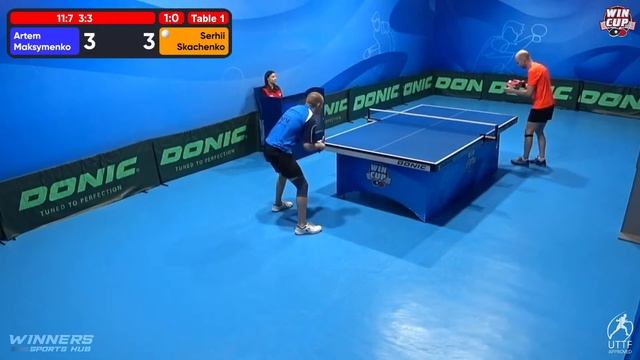 19:30 Artem Maksymenko 3-0 Serhii Skachenko West 5 WIN CUP 19.02.2023  TABLE TENNIS WINCUP