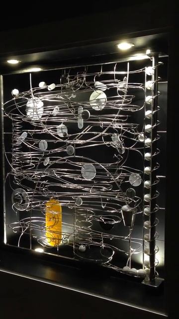 Rob Moore Kinetic / rolling ball sculpture 'Grey Matter'