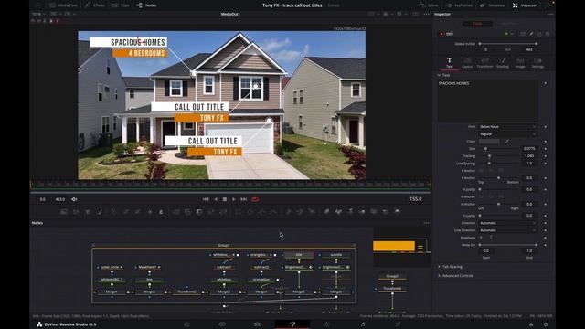 Add and track multiple call out titles - Davinci Resolve Fusion смотреть онлайн