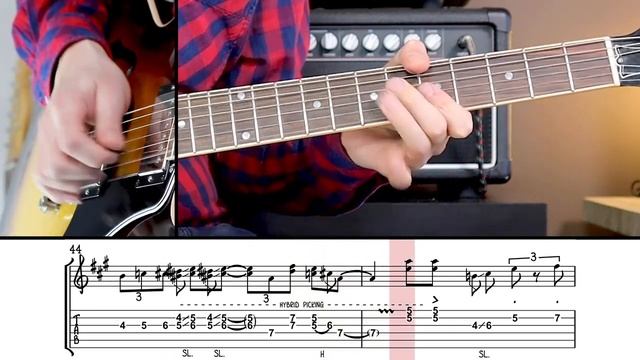 Blues Shuffle in A _ Solo   Tabs & Jam Track (Gibson ES 335)