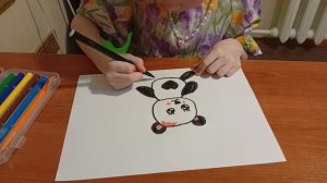 Рисуем милую пандочку на цветочной поляне