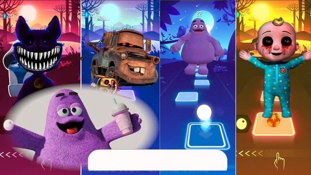 CatNap Horror Skunx x Skibidi Smurf Cat vs Mater vs Grimace vs Cocomelon EXE Tiles Hop смотреть онлайн