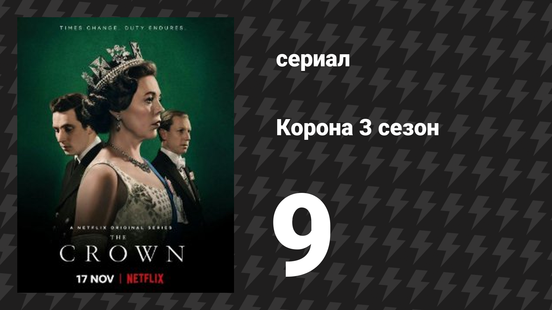 Корона 3 сезон 9 серия «Путаница» (сериал, 2019) смотреть онлайн