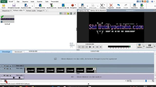 VideoPad NCH/ ajouter mettre une image .gif sur une Video/ tuto FR смотреть онлайн