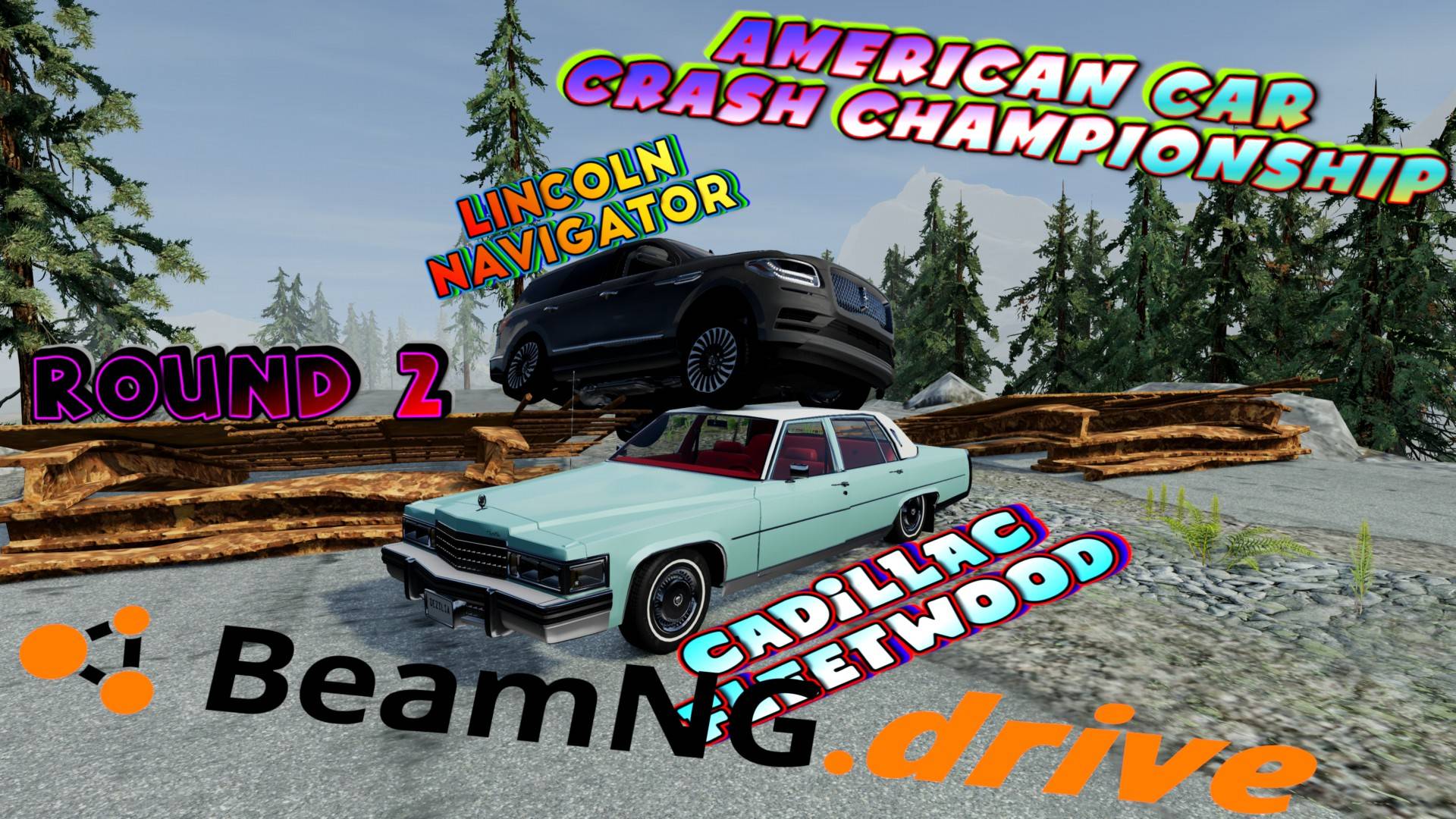 ROUND 2/ LINCOLN NAVIGATOR VS CADILLAC FLEETWOOD/AMERICAN CAR CRASH CHAMPIONSHIP BEAMNG DRIVE/