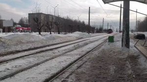 Трамваи города Ижевска. Зимой.