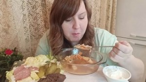 Мукбанг. Домашняя еда, борщ. Болталка